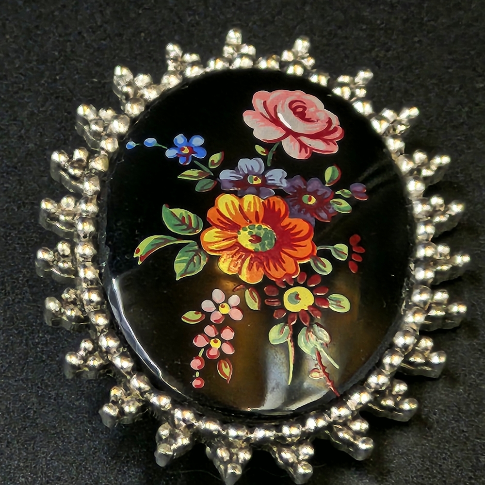 Vintage hand painted Sarah Coventry Brooch